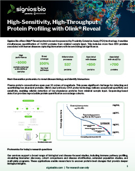 Olink® Reveal proteomics brochure thumb